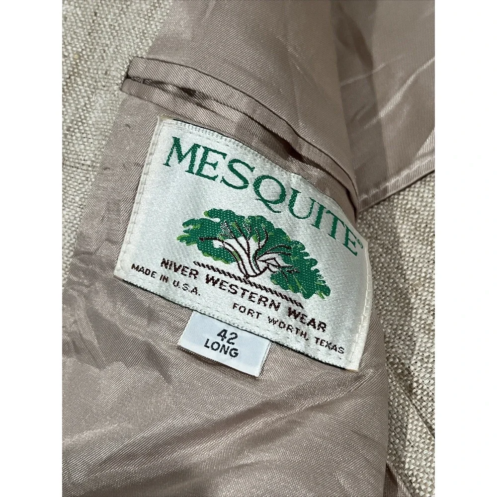 Vintage Mesquite Niver Western Wear Blazer Mens 42Long Beige
